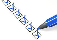 Checkliste blau - Kundengewinnung im Internet